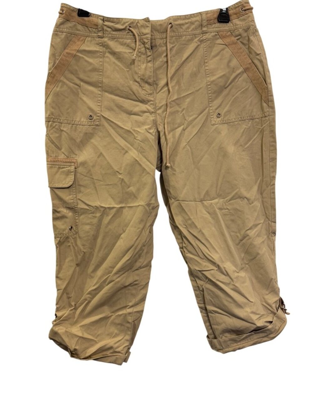 Jones New York Signature Beige Cargo Capri Pants Womens Size 16 Cotton